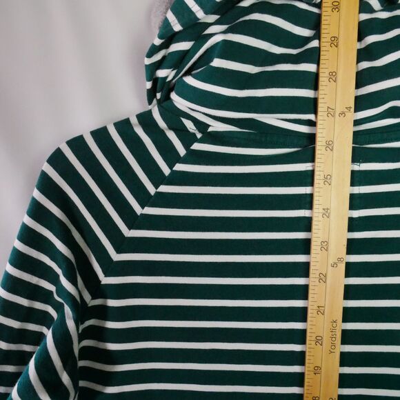 Ampersand Ave Womens Size M Green Striped Gray DoubleHood Sweatshirt - Picture 12 of 14